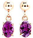 amethyste en bijou boucles oreilles