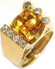bague citrine et diamants