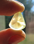 prehnite australienne avec inclusions blanches fibro-radi�es