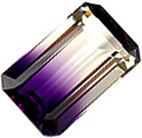quartz synth&eacute;tique hydrothermal bicolore violet et incolore